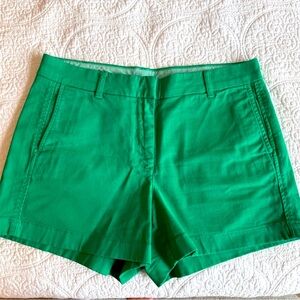 J. Crew High Waist Green Shorts Tailored Cotton